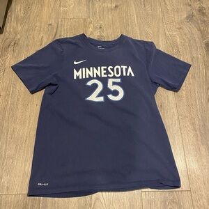 Minnesota Derrick Rose t-shirt youth xl dri-fit Nike tee nba navy Timberwolves​